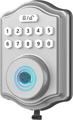 Vista 8 de 52HZ Cerradura de puerta de entrada sin llave con código, cerrojo electrónico con teclado y 2 llaves, cerraduras inteligentes para puerta principal