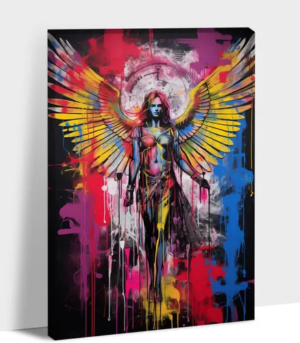 Vista 43 de ANRUOXI Arte de Pared de Graffiti, Impresión de Lienzo de Astronauta Espacial de Graffiti para Decoración de Pared, Impresiones de Arte Modernas