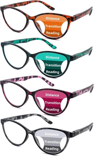 Vista 8 de Paquete de 3 lentes de lectura bifocales para mujer, con bloqueo de luz azul, lectores de computadora de ojo de gato, lector bifocal sin línea, anti