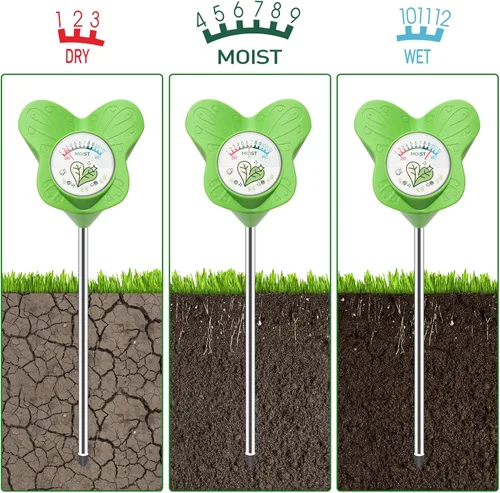 Vista 3 de UNIWA Medidor de humedad del suelo, medidor de agua para plantas de casa y plantas en macetas de interior, monitor de humedad del suelo para jardín