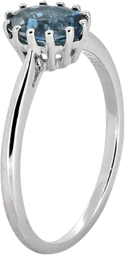 Vista 5 de YoTreasure Anillo solitario de topacio azul de Londres de 1.05 quilates en joyería de plata de ley 925, Metal Piedra preciosa Metal, topacio