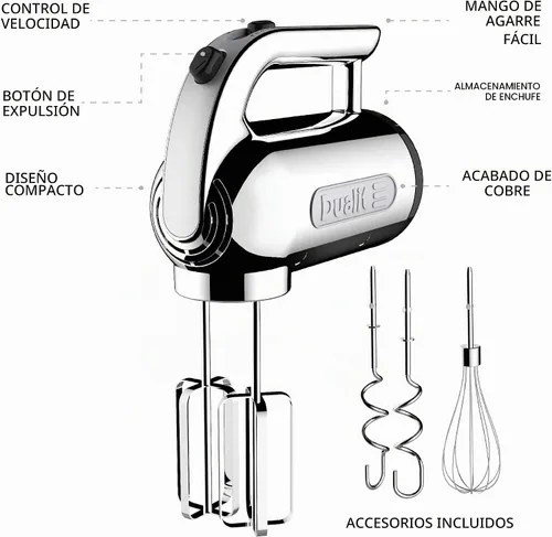 Vista 6 de Dualit Batidora de mano - 300 W - Mango de agarre fuerte - Accesorios incluidos - Almacenamiento de enchufe integral - 4 ajustes de velocidad
