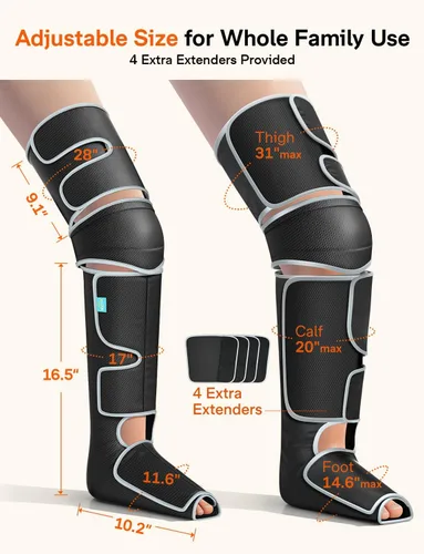 Vista 4 de ALLJOY Masajeador de piernas para circulación y alivio del dolor FSA, regalos para hombres, mujeres, papá, mamá, masajeador de piernas con calor