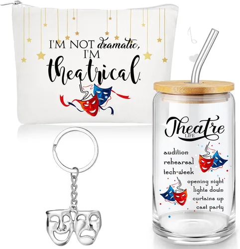 Vista 8 de Sieral Regalos para amantes de la música para mujeres, regalos para profesores de música, taza de cristal, bolsa musical con cremallera, llavero