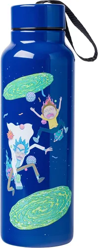 Vista 12 de Silver Buffalo Beetlejuice - Botella de agua de acero inoxidable con correa "Say it Three Times" con gusano de arena, 27 onzas
