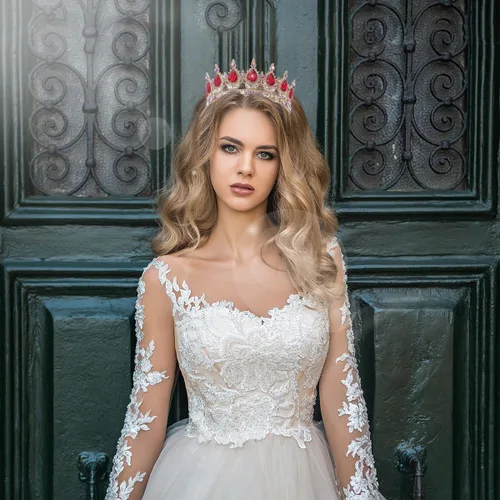 Vista 6 de Queen Crown Rhinestone Wedding Crowns and Tiaras for Women Costume Party Hair Accessories Princess Birthday Crown Crystal Bridal Crown