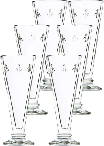 Vista 4 de La Rochere Napoleon Bee - Juego de 6 vasos de huevo y vasos de chupito, cristalería en relieve para huevos hervidos suaves y degustaciones