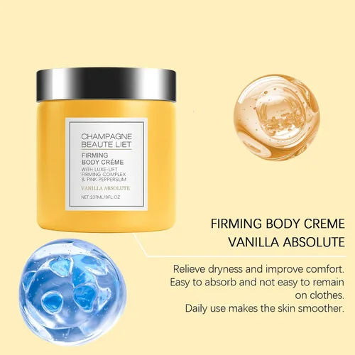 Vista 2 de Champagne Lift & Reafirming Body Cream con Complejo Reafirmante Luxe-Lift, crema hidratante antienvejecimiento para la piel, hidrata la piel seca