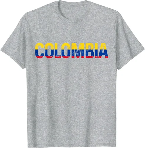 Vista 7 de Camiseta Vintage Pride de la bandera colombiana de Colombia, Negro