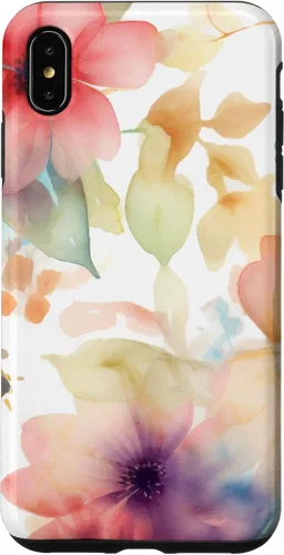 Vista 11 de iPhone 16 Lindo Pastel Floral Acuarela Rosa Azul Mujeres Patrón de Flores Caso