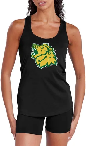 Vista 349 de Camiseta deportiva sin mangas oficial de NCAA Collegiate para mujer, con espalda cruzada, colección con logotipo primario