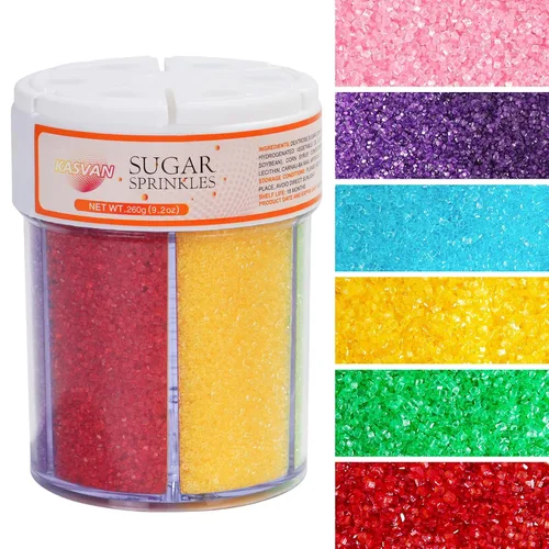 Vista 12 de Kasvan Gránulos de Azúcar para Decorar - Cristales de Azúcar Comestibles, Decoraciones para Pasteles de Repostería, Coberturas para Helado Negro