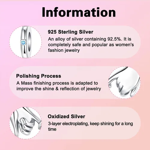 Vista 46 de Abalorios de plata de ley 925 con letras de la A ~ Z, para pulseras, collares, Día de San Valentín, Día de la Madre, joyería regalos para mujeres