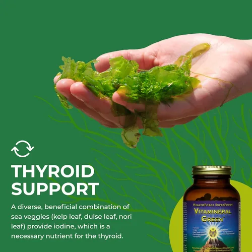 Vista 6 de HEALTHFORCE SUPERFOODS Vitamineral Green - Suplemento mineral para el apoyo inmunológico y tiroideo - Suplemento en polvo verde con ingredientes