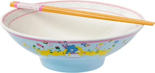 Vista 23 de Silver Buffalo Pokemon Spring Flowers con Pikachu, Bulbasaur, Squirtle y Charmander Tazón de cerámica para fideos ramen y arroz con palillos, apto