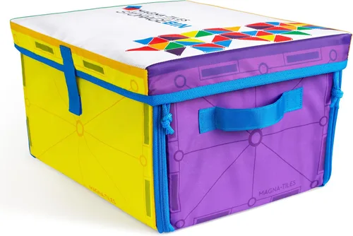 Vista 5 de Cubo de almacenamiento y alfombrilla de juegos interactiva MAGNA-TILES, La marca ORIGINAL de construcción magnética