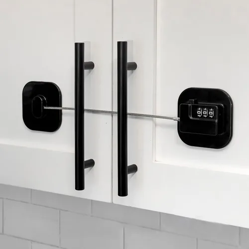 Vista 3 de Cerraduras de Seguridad para Niños para Gabinetes, Cerradura de Refrigerador con Combinación, Cerraduras de Ropero, Cerradura de Gabinete
