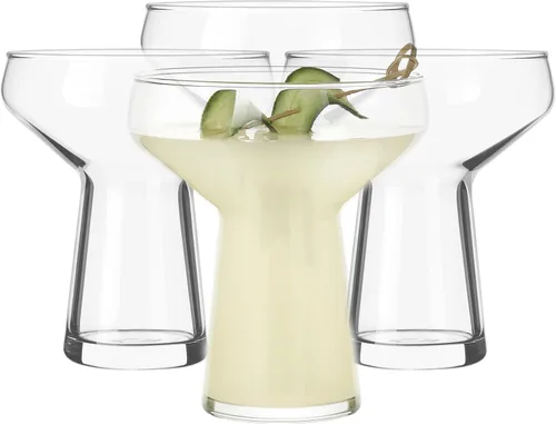 Vista 11 de Libbey Blue Ribbon - Juego de 6 vasos de Margarita sin tallo, de inspiración artesanal, elegantes vasos de margarita, cristalería mexicana ligera
