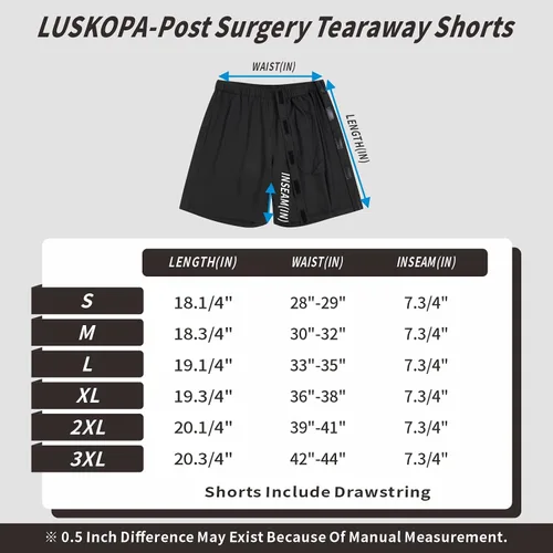 Vista 6 de Pantalones cortos deportivos unisex con velcro para hombres y mujeres, pantalones cortos de recuperación de cirugía de rodilla con bolsillos