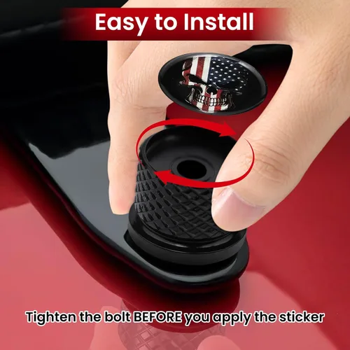 Vista 3 de Tornillo de perno de asiento de guardabarros moleteado inoxidable de 1/4 "-20 roscas compatible con Harley Sportster Dyna Softail Touring CVO Negro
