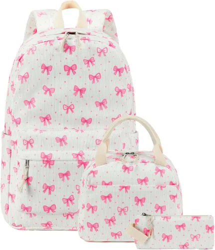 Vista 9 de Bluboon - Mochila escolar para niñas y mujeres para uso diario y de estilo informal, para portátil de 15 pulgadas, con bolsa para almuerzo y bolsa