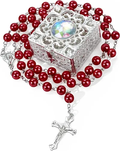 Vista 8 de First Communion Rosarys for Girls and Boys, RosaryBeads Catholic for Men, Women, Rosary Necklace as Gifts for Mother, Grandmother, Elders