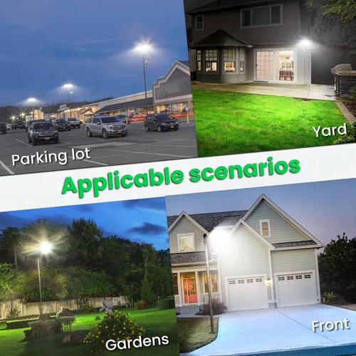 Vista 6 de 8000 W Luces de calle solares al aire libre - Luces solares al aire libre impermeables con sensor de movimiento, luces de estacionamiento