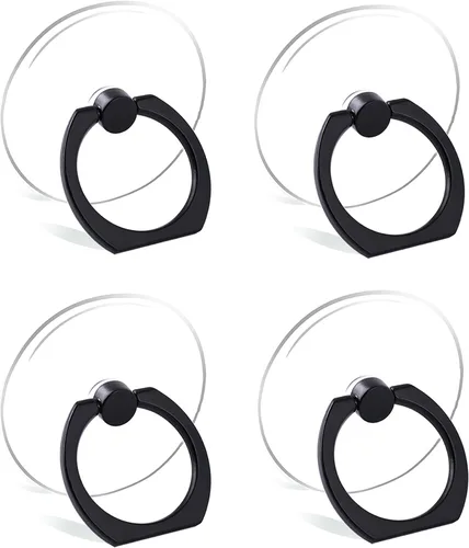 Vista 11 de Soporte de anillo para teléfono celular, lazo de agarre transparente para dedos, rotación de 360 grados, soporte para anillo de dedo