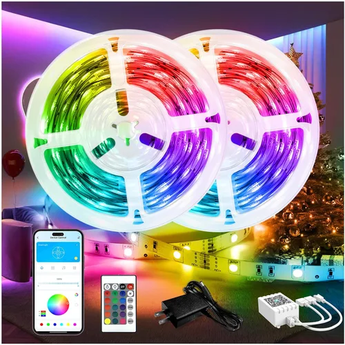 Vista 12 de DAYBETTER - Tiras de luces LED de 110 pies, tiras de iluminación inteligentes con control remoto de aplicación, luces RGB que cambian