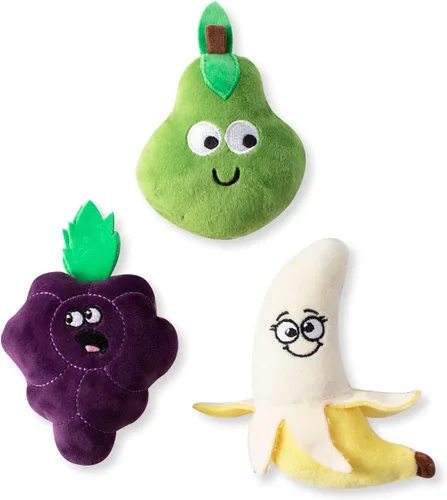 Vista 3 de Fringe Studio - Juego de juguetes de peluche para perros, FAIR Foods, juego de 3 piezas, colección PetShop (289505)