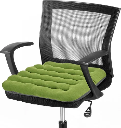 Vista 15 de BUYUE Good Support - Cojín acolchado para silla de oficina, terciopelo suave, cómodo, antideslizante, para escritorio de computadora, silla