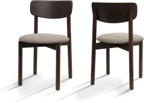 Vista 12 de Juego de 6 sillas de comedor de madera tapizadas modernas de mediados de siglo para muebles de habitación con diseño ergonómico duradero prémium