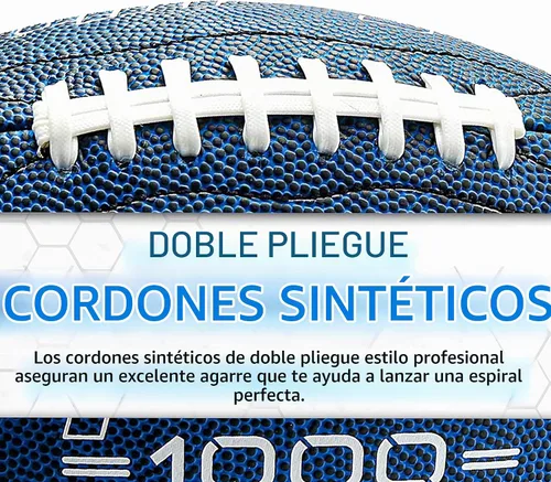 Vista 6 de Franklin Sports Adult 1000 Junior Youth Football Azul/Blanco