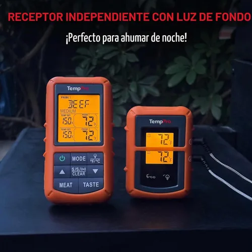 Vista 8 de Mando a distancia inalámbrico digital Thermopro TP20, cocción de alimentos, termómetro de carne, termómetro con sonda dual para barbacoa parrilla