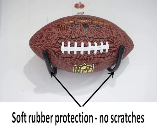 Vista 4 de Pmsanzay Soporte de pared para fútbol americano, almacenamiento de pared de fútbol, forma de garra de W ajustable, ideal para casco de fútbol