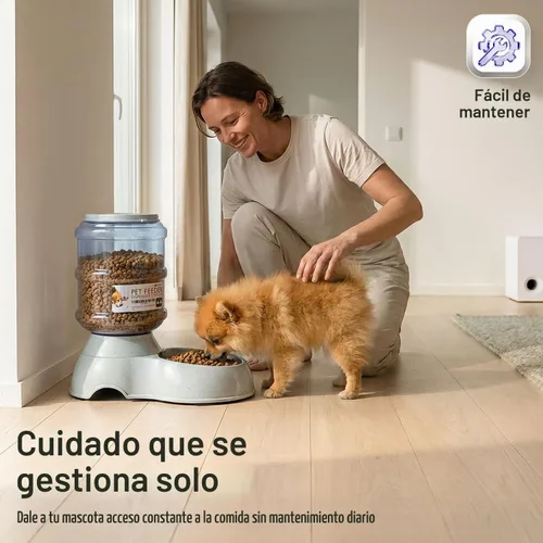 Vista 9 de Bol para mascotas con sistema dispensador automático y almacenamiento de alimento seco, de Flexzion
