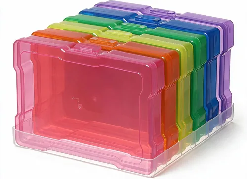 Vista 12 de novelinks 6 cajas de almacenamiento de fotos de plástico de 4 x 6 pulgadas Transparente