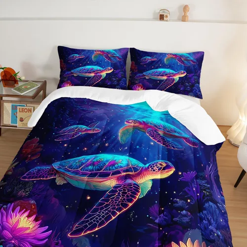 Vista 53 de HOSIMA Juego de edredón de decoración gótica, patrón de calaveras de polilla de la muerte, juego de cama de Halloween tamaño Queen para decoración