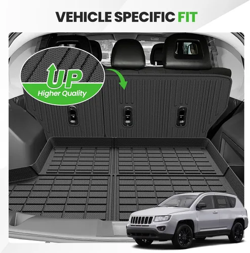 Vista 2 de Forro de carga para Jeep Compass/Patriot 2007-2016 y 2007-2012 Dodge Caliber, alfombras de carga para todo clima para accesorios de Compass