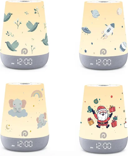 Vista 8 de Dreamegg Sound Machine Baby - Máquina de ruido blanco para bebé con luz nocturna, reloj despertador Ok to Wake, 34 sonidos relajantes, entrenador