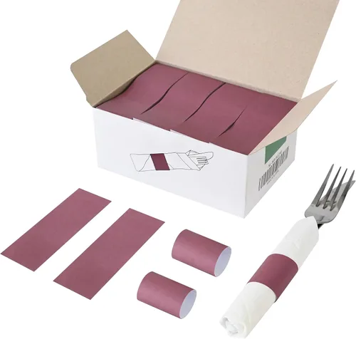 Vista 12 de Servilletero estándar NATURALABEL, anillos de servilleta de papel autoadhesivos 2000 unidades (negro)