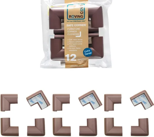 Vista 11 de Roving Cove HeftyFit - Protector de esquina para bebé (4 esquinas grandes), protectores de goma suave de espuma de goma para muebles, adhesivo 3M