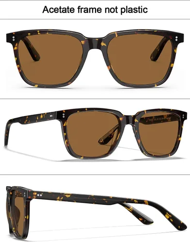 Vista 22 de Carfia Chic - Lentes de sol polarizados para mujer, protección UV400, marco de acetato pulido a mano