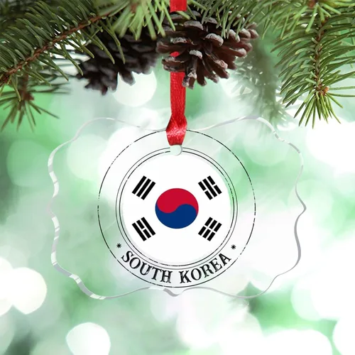 Vista 20 de Bandera nacional de Noruega, adornos de Navidad patrióticos 2023, decoraciones de Navidad para árbol, adornos acrílicos transparentes, colgante