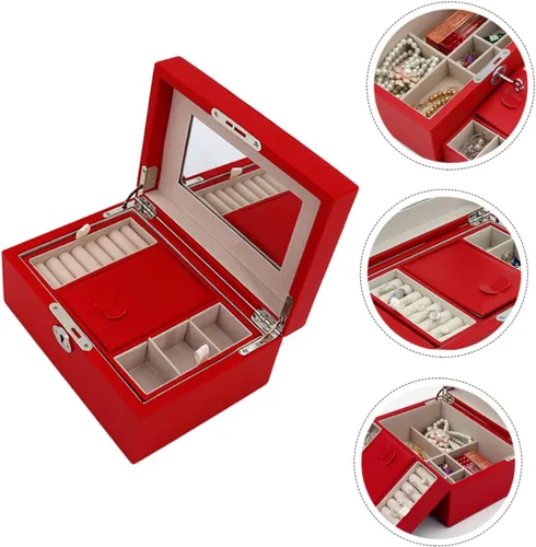 Vista 2 de BESPORTBLE 1pc Jewelry Box Joyero Para Mujer Bracelet Jewelry Box Travel Jewelry Box Watch Display Box Jewellery Display Case Ring Organizer Box Pu
