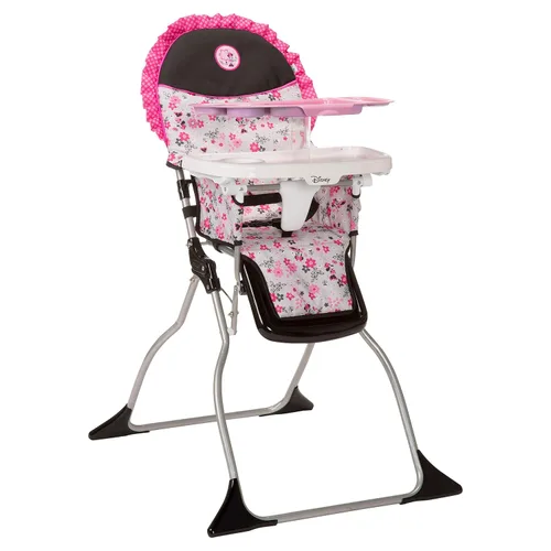 Vista 2 de Disney Baby Minnie Mouse - Trona plegable para bebé, silla alta plegable simple con bandeja de 3 posiciones, Garden Delight
