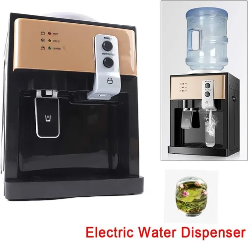 Vista 2 de Dispensador eléctrico de agua fría y caliente de 110 V, dispensador de agua de encimera de carga superior de 550 W, dispensador de agua fría