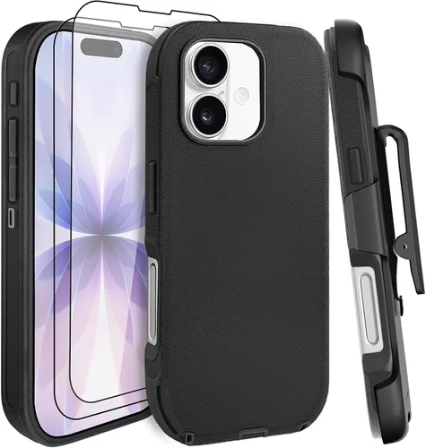 Vista 16 de Funda para iPhone 11 con Clip para Cinturón, Soporte y 2 Protectores de Pantalla, Protección Completa Resistente, Funda a Prueba de Golpes y Caídas