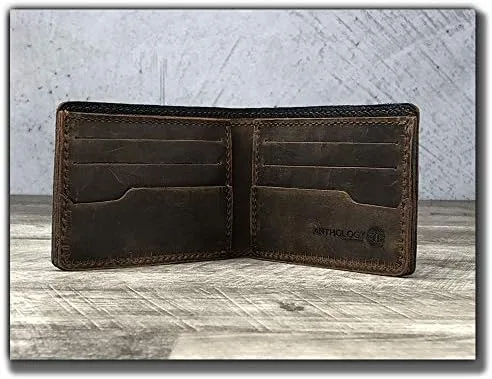 Vista 6 de Anthology Gear Handmade Full Grain Minimalist Leather Wallet For Men (Whiskey Brown)