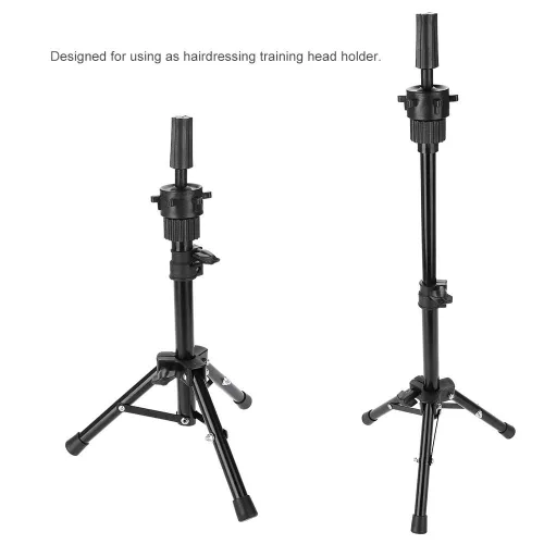 Vista 4 de Soporte para cabeza de maniquí, soporte de trípode, ajustable, profesional, de plástico, para peluca, sombrero, soporte para cabello para cabeza